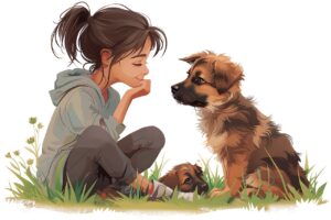 ai generated, girl, dog-8761580.jpg